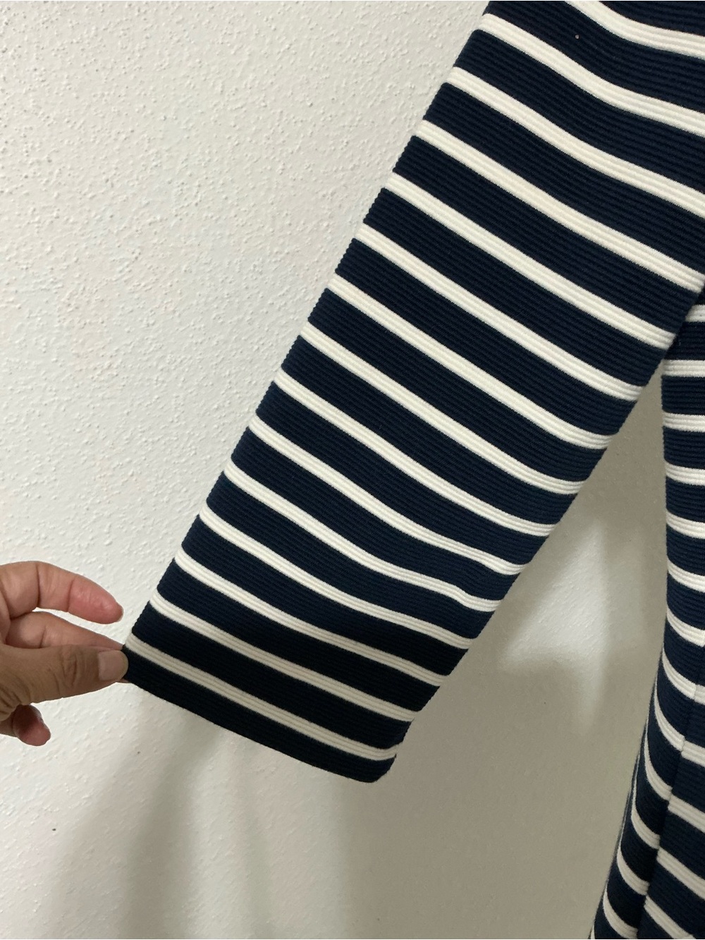 EUC Boden Bronte Ottoman Navy White Stripe Knit Midi Dress Pockets US 12R - Picture 8 of 15